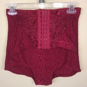 Dark Red Waist Training Cincher Corset w/Panty - Size Small